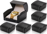6 Packs Single Grid Watch Box with Pillow, PU Leather Gift Case for Bracelet, Jewelry Wristwatch V1259-DP01-A-855