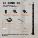 VEVOR Cable Railing Post, 36" x 1" x 2" Steel L-Shaped Hole Corner Railing Post, 10 Pre-Drilled V952-1JZLGZHS9142UYBR4V0
