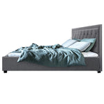 Artiss Bed Frame King Size Gas Lift Grey TIYO BFRAME-F-TIYO-K-GY-ABC