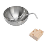 Sauna Bowl Stainless Steel Hanging Aromatherapy Oil Cup with Wooden Block for Sauna Room L 20cm V1294-YM0717-3111220240211