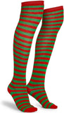 10x Christmas Over The Knee Socks Red Green Xmas Candy Cane Striped Elf Bulk V563-10PCS-CHRISTMAS_SOX