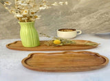 Large Organic-Shaped Wooden Decorative Tray for Keys, Jewelry and Table Decor, 42 x 10.8 cm V1188-MS-731-106