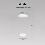 White Minimalist Rechargeable LED Touch Table Lamp - 3-Color Stepless Dimming Metal Desk Light V888-ELOSUNG27036