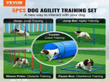 Dog Agility Training Equipment, 5 PCS Set with Adjustable High Hurdles,6 Weave Poles, Tunnel, Jump V952-TYKMJKCTJJCKQMHUSV0