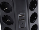 Tower Power with Protector Switch Multiple Ports Vertical Space Saving Electric Tower Power V1294-YM0901-3114240085711