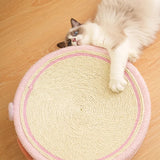 Pink Pig Cat Scratcher Bed - Cute Animal Design Sisal Pad for Scratching & Resting 40*40*10cm V888-ELOSUNG10420