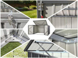 Giantz Garden Shed Wheelie Bin Storage Enclosure Outdoor Lockable Steel Cabinet SHED-FLAT-4X5-GR-AB