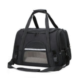 Black Foldable Pet Carrier Bag with Breathable Mesh Windows, Removable Fleece Pad & Shoulder Strap V888-ELOSUNG55552