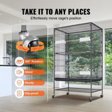 52 inch Standing Large Bird Cage, Carbon Steel Flight Bird Cage for Parakeets, Cockatiels, Parrots, V952-YTSNL312052IBWVKVV0
