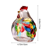 Handcrafted Rooster Shape Candy Jar, Unique Stained Glass Storage Bowl, Multifunctional Decoration V1370-AZ4-13811