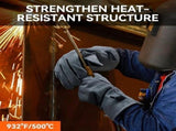 932&degF Heat Resistant Forge Welding 14 Inches Cowhide Leather, Long Sleeve Insulated Grill V1369-AZ3-W-18963