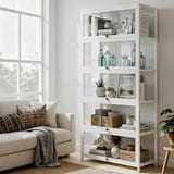 Artiss 5-Tier Display Cabinet Storage Bookshelf Clear Shelf White FUR-T-DSHELF-03-WH