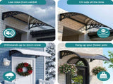 Instahut Window Awning Drainage 0.6mx0.6m Outdoor Brown AWN-DR-06X06-BR