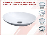 Above Counter Bathroom Vanity Oval Ceramic Basin V63-784995