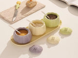 Spice Jars - Storage Jar Set - Sugar Bowl with Spoon - Kitchen Spice Rack - Salt Shaker - Salt and V1189-WXF-260203-00230