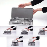 Foldable Stainless Steel Charcoal BBQ Grill with Carry Handle for Camping, Picnics, Beach Trips and V1189-LC-HW-00363