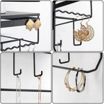 Wall Mounted Classic Black Iron Designer for Cosmetics and Jewelry Storage Shelf V178-15154