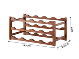 Artiss Bamboo Wine Rack 3-Tier Display Storage Organizer 12 Bottle Walnut WR-AC-BAM-12B-WAL