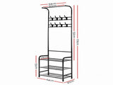 Artiss Clothes Rack Airer Coat Stand 179cm Hanger Rail Closet HANGER-SR6530-STD-BK