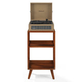 Crosley Voyager Bluetooth Portable Turntable Crosley Asheville Stand Bundle- Tan V398-CR8017BMS-TA4