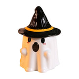 White Ceramic Ghost Teapot with Witch Hat Lid, Halloween Decorative Drinkware for Tea and Coffee V1370-AZ4-19148
