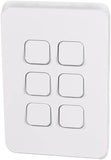 by Schneider Electric 250Volt Vertical Mount Iconic Flush Switch, 6G 1_2Way, 10AX V1202-V1-CLI3046VAVW