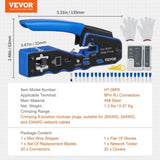 VEVOR RJ45 Crimp Tool Kit, Cat5e/Cat6/Cat6a Ethernet Crimper Crimp Pliers for 8-Pin Modular Plugs V952-WXYJQWLSJDZ28GPF7V0