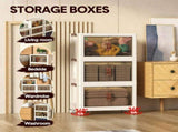 CARLA HOME 3 Tier Stackable Storage Cabinet with Wheels White - Storage Box - Plastic LSB-36499