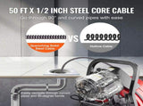 Drain Cleaner Machine 50FT x 1/2 Inch Manual Feed Snake Auger with Wheels V952-SDJJKLSGDSTJWGUIYV3
