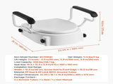 Raised Toilet Seat with Arms, 136.1 kg Load Capacity, 3-Level Adjustable Height, Widened Commode V952-FSSFSJGMTZDDNO6QU001V0