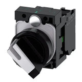 Siemens Sirius ACT Selector Switch Illuminated 22mm 500V 10A 2POS O-I 1NO Black/White Plastic V1202-V1-SIESEL2-P-NO
