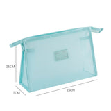 Mesh Breathable Makeup Bag 5-Pack Set - Travel Toiletry Organizer Kit with Triangle Octagonal Square V1259-BAG-07-SET5-BLU