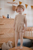 Ponchik Babies + Kids - Ribbed Cotton Romper - Sugar Cookie - 12-18 months V563-RIBROMPER-SCOOKIE-12_18