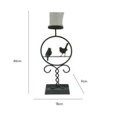 Pillar Candleholder w 2 Birds 46cm V637-40488CDL