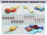 Professional Car AC Repair Kit, Schrader Valve Core Removal Tool with Quick Release for High and Low V1237-ZY-203-3189