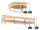 Artiss TV Unit & Coffee Table Set Storage Shelf Pine FUR-Z-TV-COF-WD
