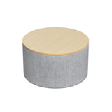 Artiss Storage Ottoman Blanket Box 60cm Linen Round Grey OTM-ROUND-02-L60-GY