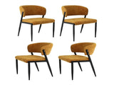Artiss Dining Chairs Set of 4 Linen Fabric Soft Upholstered Chairs Mustard DINC-KJ-7016-MSX4