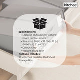 10x Kitchee Foldable Bed Sheet Storage Box Linen & Closet Organiser Grey V238-SUPDZ-41188849090640
