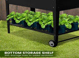 Wallaroo Garden Bed Raised 108.5 x 50.5 x 80cm Galvanized Steel Black GBC-BSW-108-BK