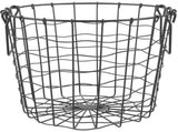 Black Metal Wire Firewood Basket with Sturdy Handle for Easy Carrying and Organized Wood Storage V1192-AZ-W-30615