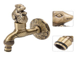 Antique Carved Faucet Bronze Copper Carp Retro Anti Rust Outdoor Garden Tap for Toilet G1/2in V1294-YM0717-3112220066811
