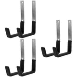 Wall Mounted Garage Hooks, L Shape Design, Black PVC, Strong Bearing Capacity, Home Use, 6Pcs V1369-AZ3-W-20861