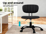 Artiss Armless Office Chair with Wheels, Ergonomic 360&deg Swivel Home Office Desk Chair, Height OCHAIR-M-1142-BK