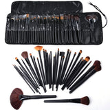 32pcs Professional Makeup Brushes, Genuine Goat Hair, Leather Case, Black V1237-ZY-506-0158