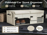 White Car Boot Organiser - Foldable Waterproof Large Capacity Trunk Storage Box, Space Saving V888-ELOSUNG56022