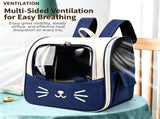 Pet Backpack Carrier for Dogs Cats Breathable Lightweight Oxford Fabric, 3D Pressure Relief, Front V1232-SJB-MM-002