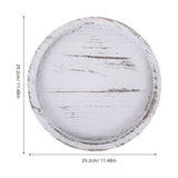 Rustic Round Wooden Serving Tray for Tea Cups, Kitchen, Dining, and Home Use - Decorative and V1192-AZ-W-33149