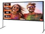 Projector Screen with Stand, 120 inch 169 4K 1080 HD Outdoor Movie Screen with Stand, Wrinkle-Free V952-TYPM20ZJSPJ15KMU2V0