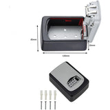 Outdoor Security Key Wall Mounted Key Box With 4 Digit Code, 5 Keys Security Storage Key Holder V1188-MS-227-0091
